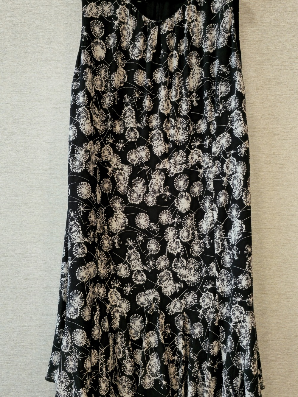 Talbots Black & White Floral-Seedhead Midi Dress